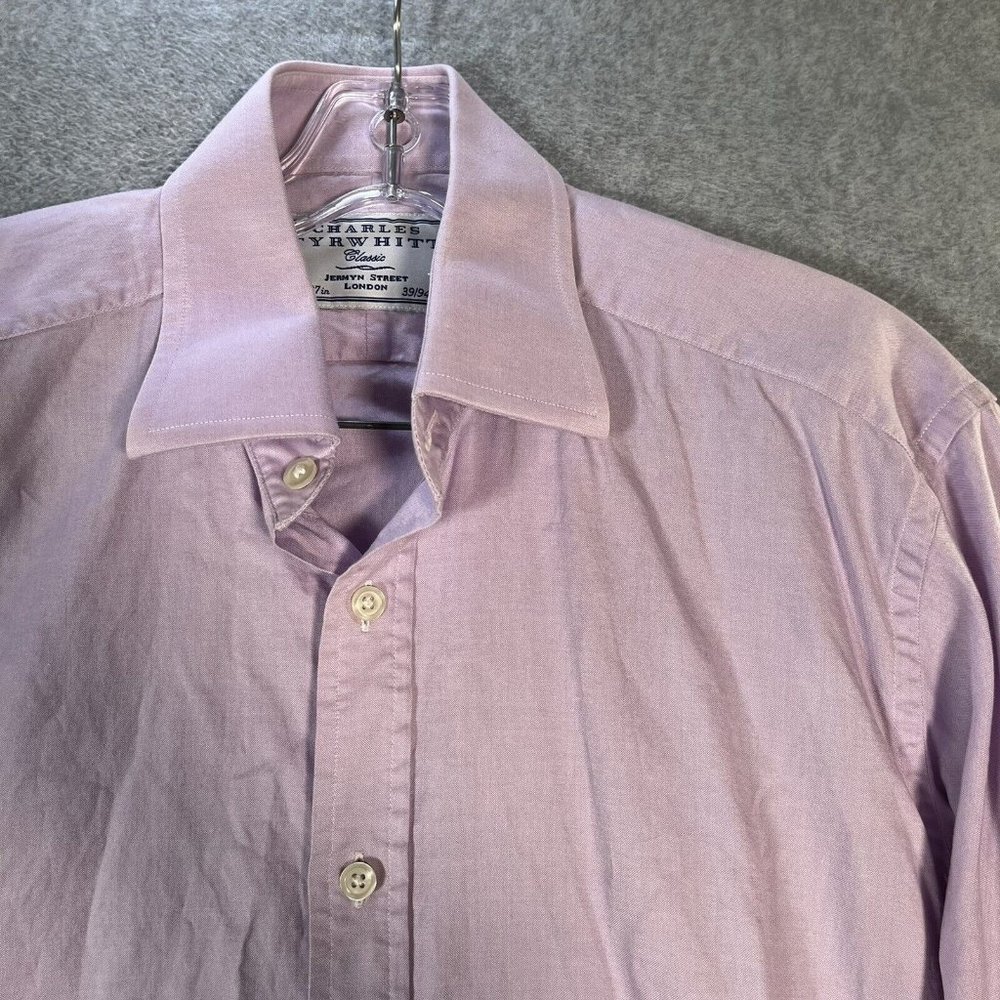 Charles Tyrwhitt Dress Shirt Mens 15.5 37 Pale Purple Muave Button Down